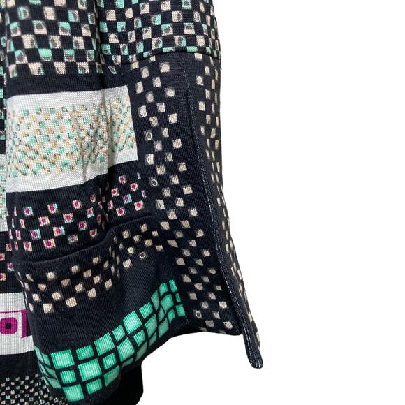 Diane Von Furstenberg Rose Print Silk Shift Dress Split Neck Striped Mini Size 4 - Picture 15 of 16